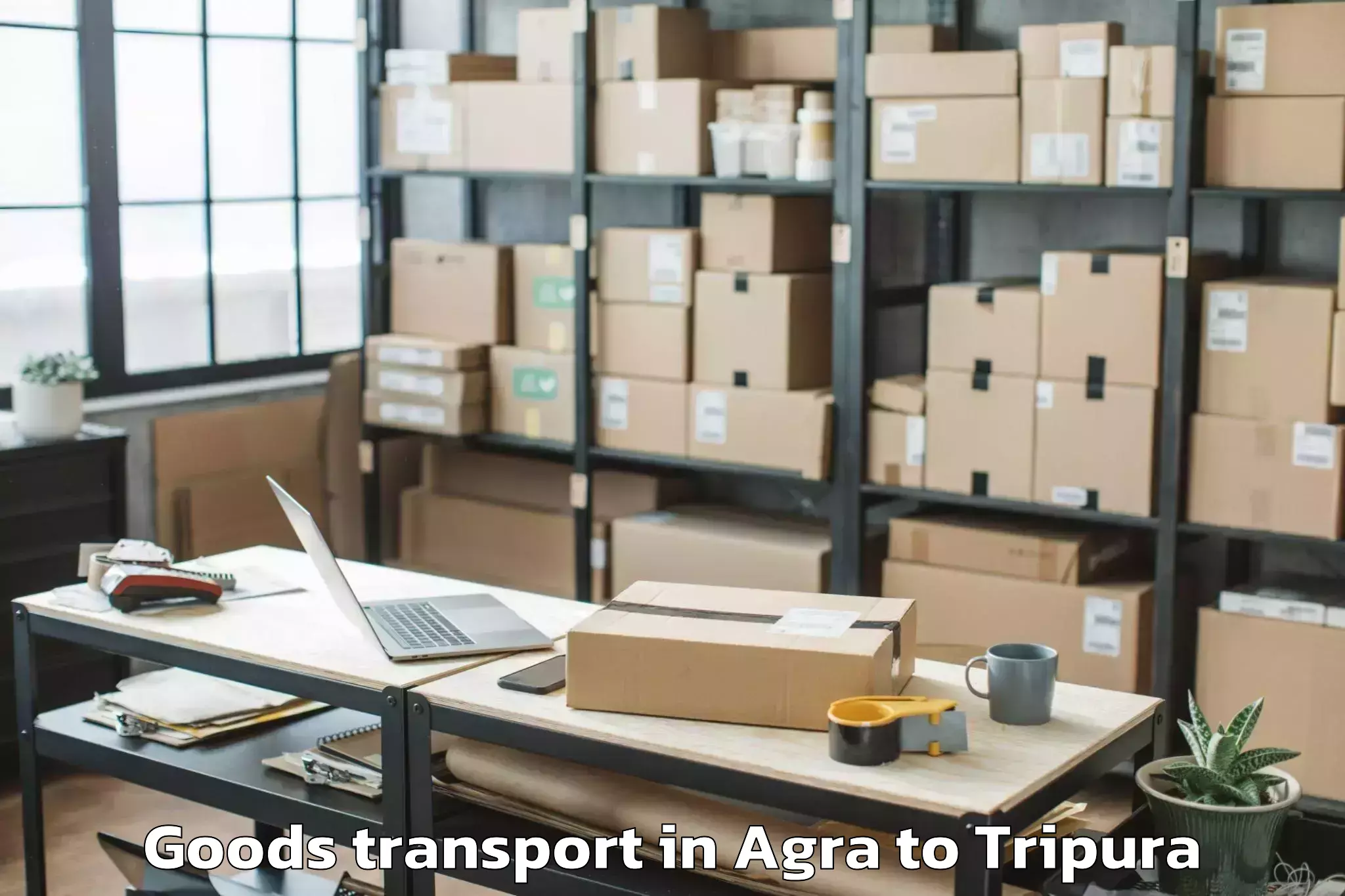 Book Your Agra to Panisagar Goods Transport Today